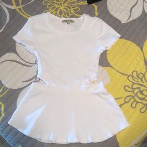 White Peplum Express Top